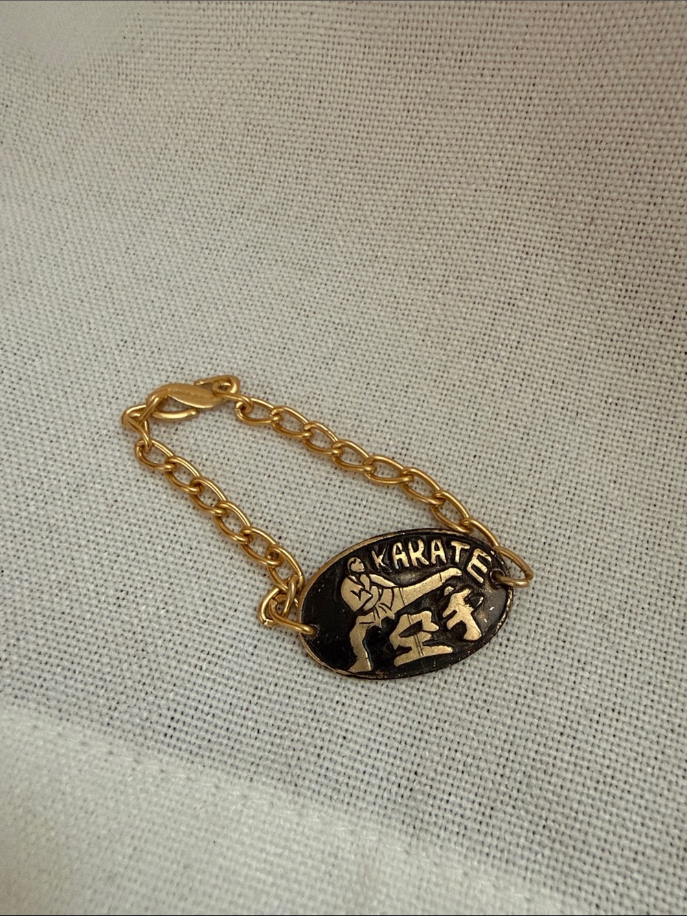 Gold-Tone Karate Chain Bracelet - Black & Gold